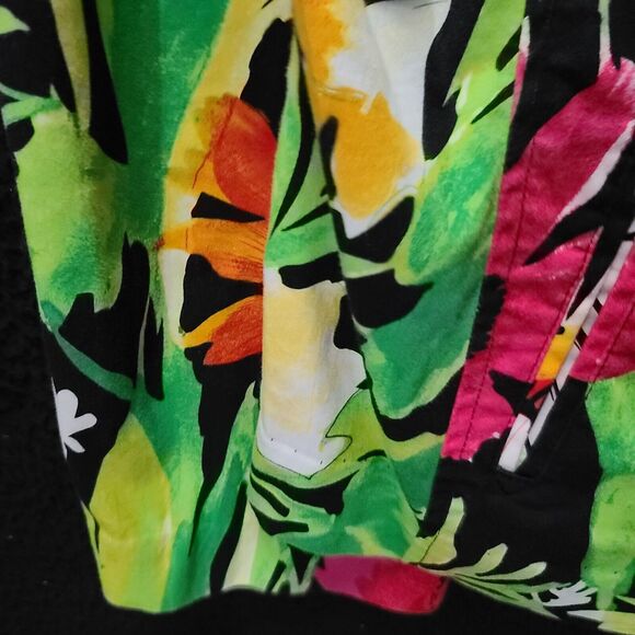 Chico s Womens Blazer Multi-Color Size 2 Cotton Blend Button Up Floral Design - Picture 12 of 12
